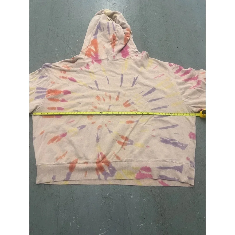Wild Fable Hoodie Womens XL Beige Tie Dye Long Sleeve Grunge Streetwear Skater - Picture 7 of 8